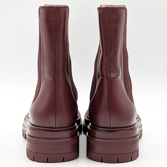 Gianvito Rossi Women Chester Burgundy Leather Chelsea Boots size 6US 36EU - Picture 3 of 8